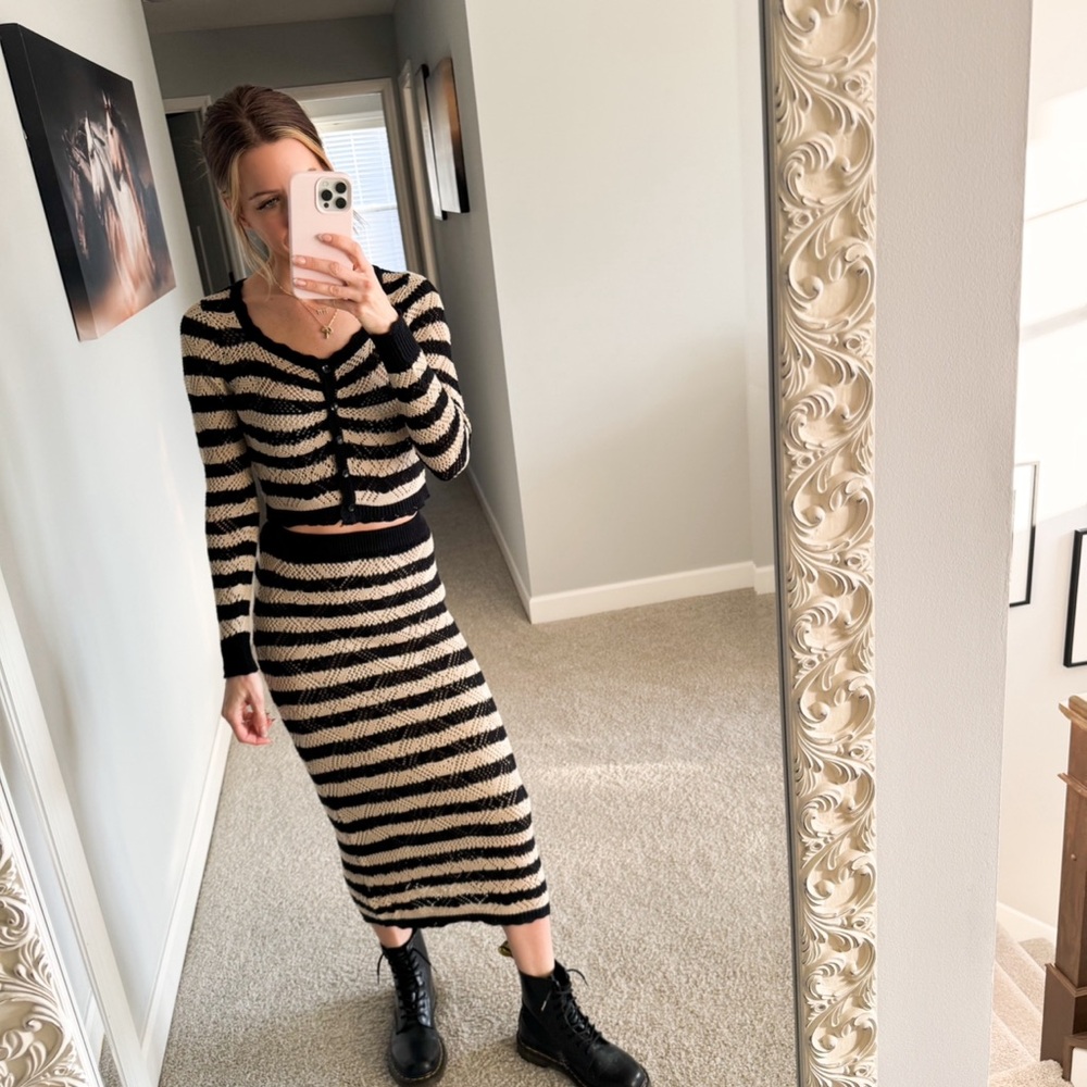 Striped Black and Cream Dress